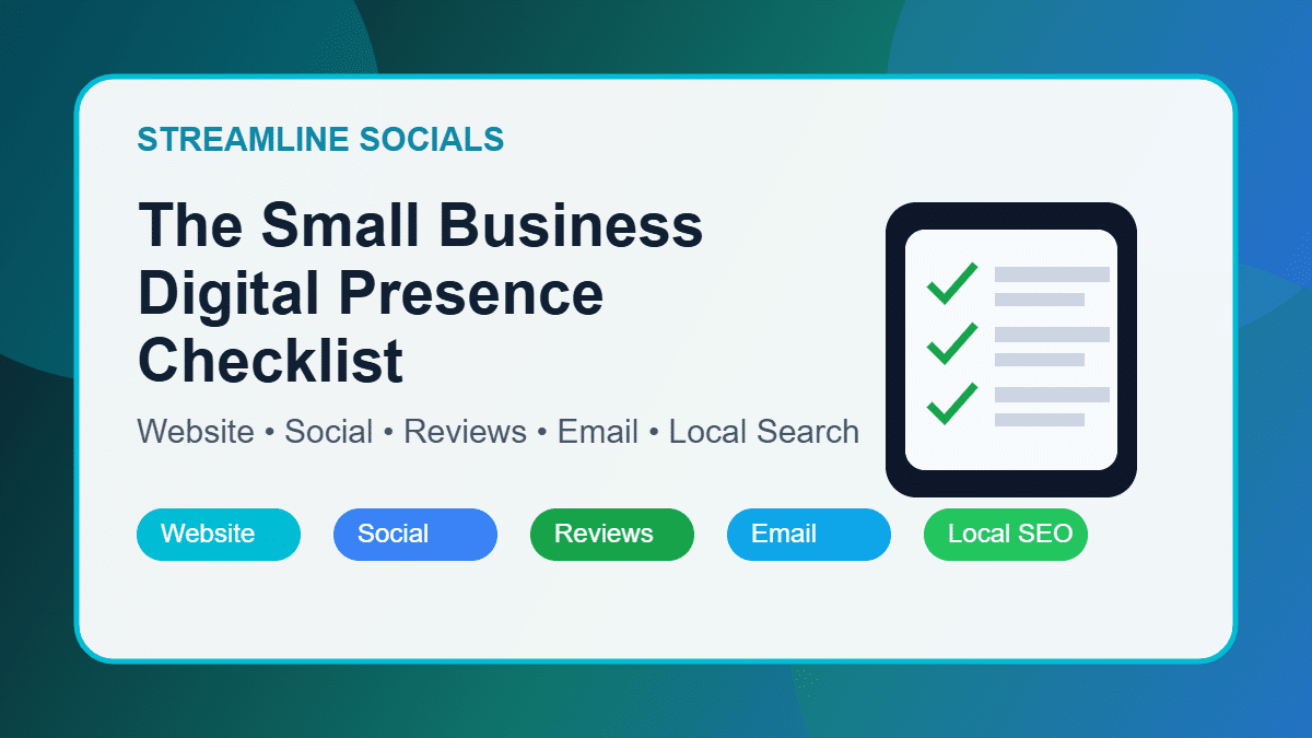 Small business digital presence checklist illustration